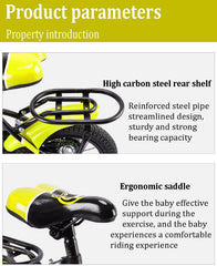 SYGA Bicycles for Kids 3-6 Years Children's Basket Bicycle Magnesium Alloy (14 INCH, Yellow)