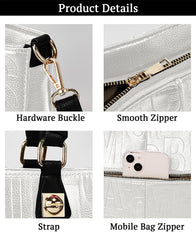 SYGA Women's Bag Single Shoulder Crossbody Bag Letter Wrist Bag(White)