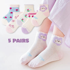 MOMISY 5 Pairs Baby kids Girl Boys Toddlers InfantmCotton Stretch Baby Socks (IN, Age, 1 Year, 3 Years, ThinBaby)