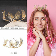 SYGA Crown Queen Rose Flower Tiaras Princess Hair Jewelry Headbands for Party Engagement Wedding (Crown-A0075)