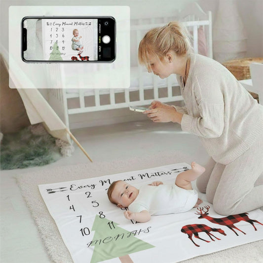 MOMISY Baby Milestone Blanket and Props for Baby's |1 to 12 Months Prop |Baby Bedding |Ac Room Blanket for Summer|Newborn| Infants Winter Blanket(Deer)