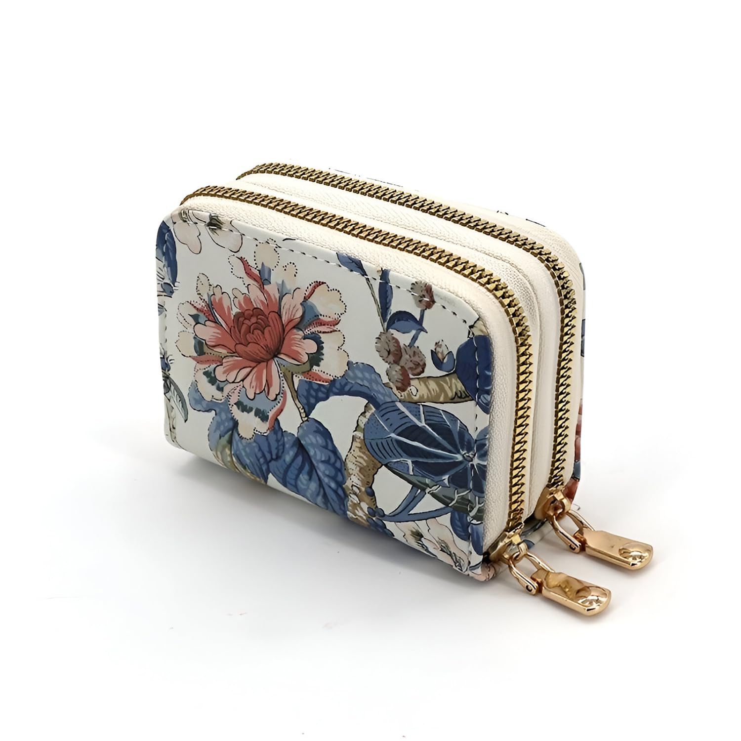 SYGA Women's Zip-Around  Wallet with Flower Pattern, multi-card slots and Coin Holder