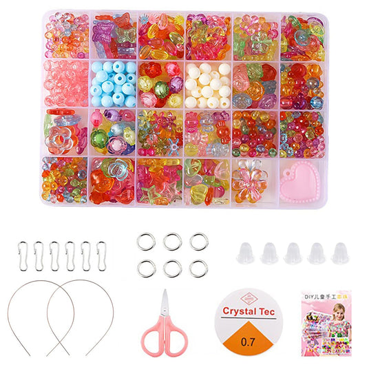 SYGA Beads for Kids Crafts Children's Jewelry Making Kit DIY Bracelets Necklace Hairband and Rings Craft Kits Birthday for 4, 5, 6, 7-Year-Old Little Girls-Multicolor (DIYBeadsSet-27)