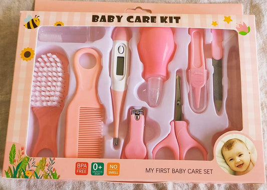 Syga Baby Tickle Baby and Grooming Kit for New Born, Infants, Baby/Newborn Grooming/Accessories 8PCS Baby Care Kit (10 Pcs Blue)