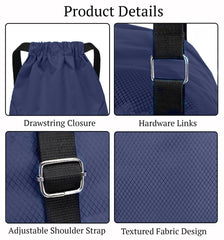 SYGA Drawstring Backpack for Gym, Yoga, Running, Swimming, Beach, Camping, Travel Bag Sports Fitness Club Student Training Bag(Navy Blue)
