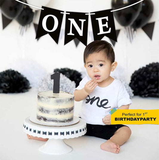 SYGA I am One Banner for Birthday Decorative Party Photo Props Banner[Anchor Theme]