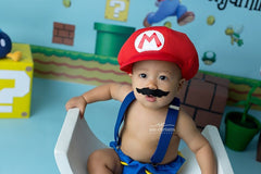 MOMISY Baby Photography Props, Includes Diaper & Cap for Kids Parties Anniversaries Photography-Set of 2 Pieces (RedBlue)