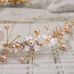 SYGA Party Bridal Bridesmaid Flower Girl Double Faux Pearl Diamond Tiara