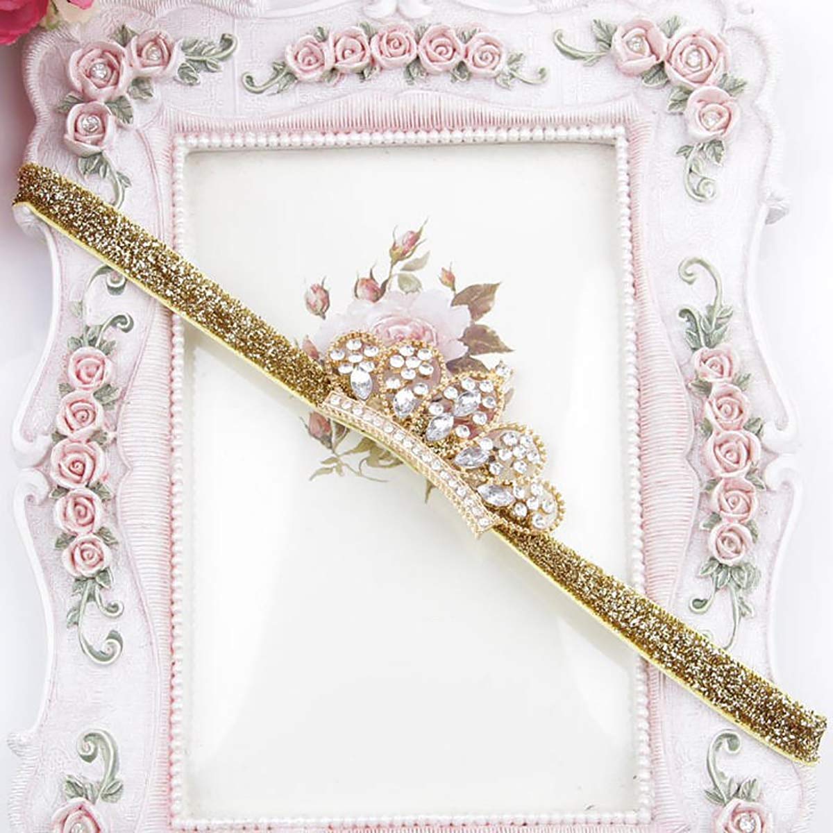 SYGA 1 Piece Baby Girls Headdress Crystal Crown Children's Hair Band Popular Hair Accessories (Black)