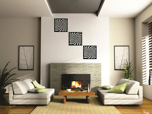 SYGA Black Set of 3 Acrylic Design Wall Decorative Frames