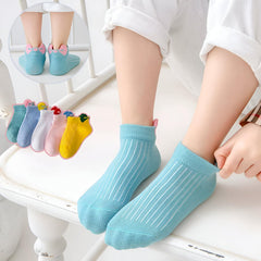 MOMISY 5 Pairs Baby Girl Boys Tube Socks Toddlers Infant Solid Color Boat Spring and Autumn Socks Stretch Baby Sock - Multicolor (IN, Age, 6 Years, 8 Years, Bow)
