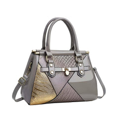 SYGA Women's Designer Handbag Stylish Shoulder Bag with Contrast Patchwork Design