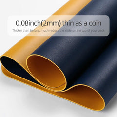 SYGA Desk Pad Protector Waterproof PU Desk Mat Blotters on Desktop Laptop Computer Gaming Keyboard Mouse Pad Non-Slip Desk Writing Mat Cover for Office & Home 90CM * 45CM Blue & Yellow
