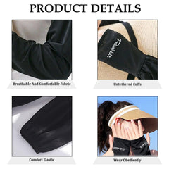 MOMISY UV Sun Protection Arm Sleeves for Women, Loose-Fit Cooling Cover, 1 Pair (Black)
