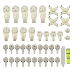 SYGA Wood Invisible Wall Picture-Hanging Hooks Frame Wedding Photos Mirror Wall Studs, White, Set of 39.