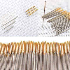 SYGA Large-Eye Needles Stainless Steel Yarn Knitting Weaving Stringing Sewing Needles Darning Needle Crafting Crochet Projects - 11 Pieces