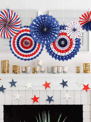 SYGA 6 Pieces of Paper Flower Fan Decoration Background Wall DIY Paper Fan Flower Ball Set(Multi)