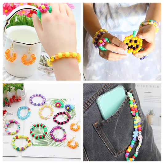 SYGA Beads for Kids Crafts Children's Jewelry Making Kit DIY Bracelets Necklace Hairband and Rings Craft Kits Birthday for 4, 5, 6, 7-Year-Old Little Girls-Multicolor (DIYBeadsSet-30)