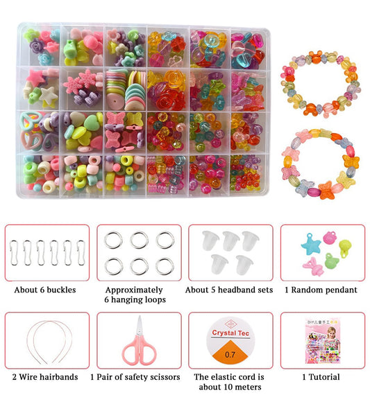 SYGA Beads for Kids Crafts Children's Jewelry Making Kit DIY Bracelets Necklace Hairband and Rings Craft Kits Birthday for 4, 5, 6, 7-Year-Old Little Girls-Multicolor (DIYBeadsSet-21)