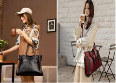 MOMISY Shoulder Purses and Handbags for Women Leather Ladies Cross body Bag for Office Traveling Outdoor Date School College (Wine Red)