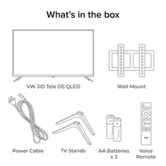 VW 108 cm (43 inches) Nano Sync Series 4K Ultra HD Smart JioTele OS QLED TV VW43JQ1 (Black)