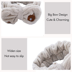 MOMISY Elastic Lovely Hair Band Wash Face Spa Headband-Washable Facial Band Makeup Wrap Headbands for Women (Brown)