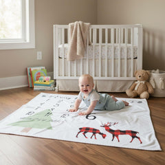 MOMISY Baby Milestone Blanket and Props for Baby's |1 to 12 Months Prop |Baby Bedding |Ac Room Blanket for Summer|Newborn| Infants Winter Blanket(Deer)