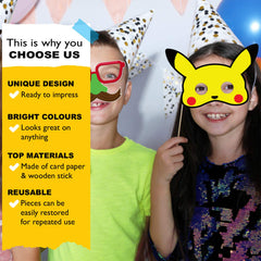 SYGA Funny Kids Party Photo Booth Props Craft Item, Multi Color (Set of 26)