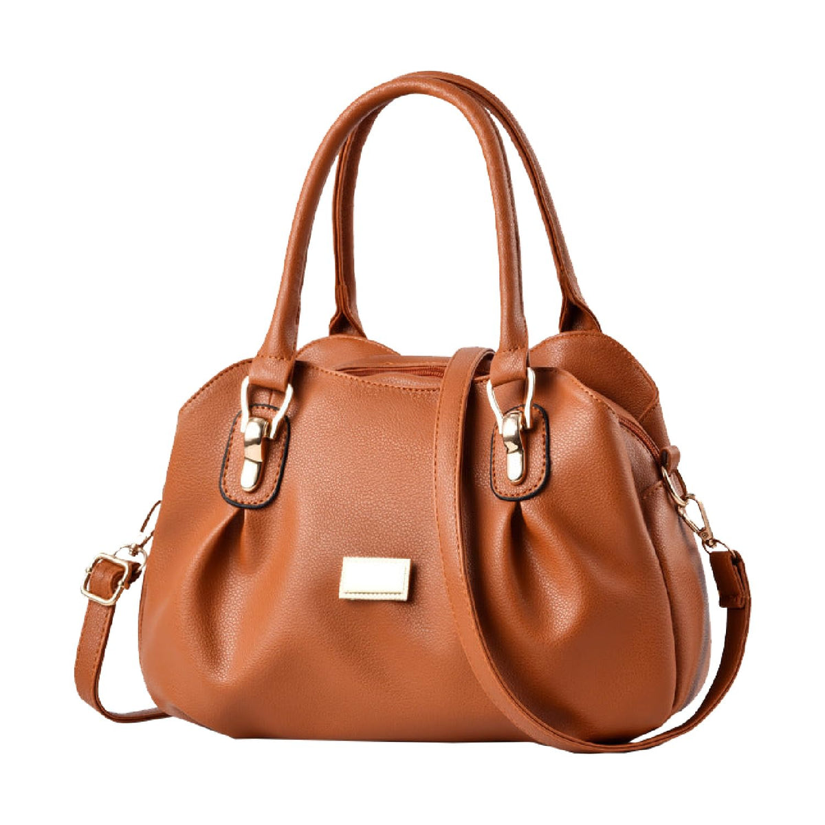 SYGA Women's Bags Soft Leather Middle-Aged And Elderly Women's Bags Single Shoulder Crossbody Bag(Khaki)