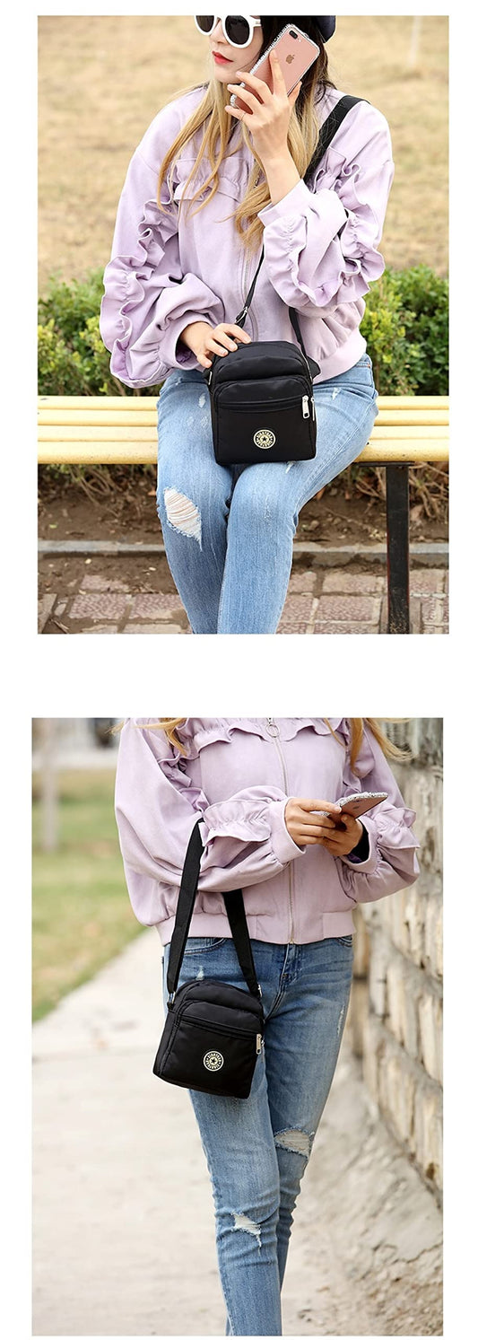 MOMISY Women Mobile Messenger Bag Ladies Nylon Shoulder Cross Body Long Strap Travelling, Work