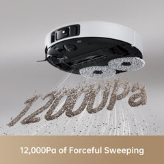 DREAME X40 Ultra Robotic Vacuum with Removable & Liftable Mop, 12,000Pa Suction, Side Brush Extensive Cleaning, 158°F Mop & Washboard Self Cleaning, Auto-Empty, Auto Refill, liftable Brushes