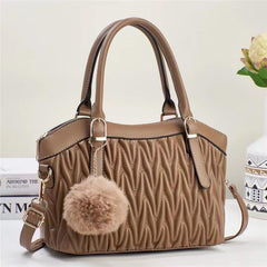 SYGA Women's Handbag New Solid Color Soft Leather Vegetable Bag Large Capacity Simple Foreign Style Mother Bag (Khaki)