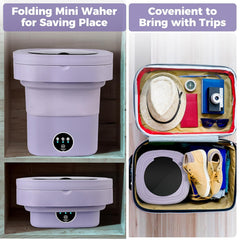Mini Washing Machine for Clothes | Portable Automatic Washer with USB Power | Compact Laundry Machine for Travel, Baby Clothes, Underwear & Small Loads | Foldable & Lightweight Design (S-4)