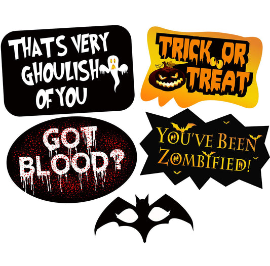 SYGA Set of 22 Halloween Party Photo Booth Props