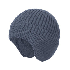 SYGA Winter Woolen Hat Men Ears Protection Beanie Knitted Hat Soft Plush Warm Cap (Above 15 Year) Khaki