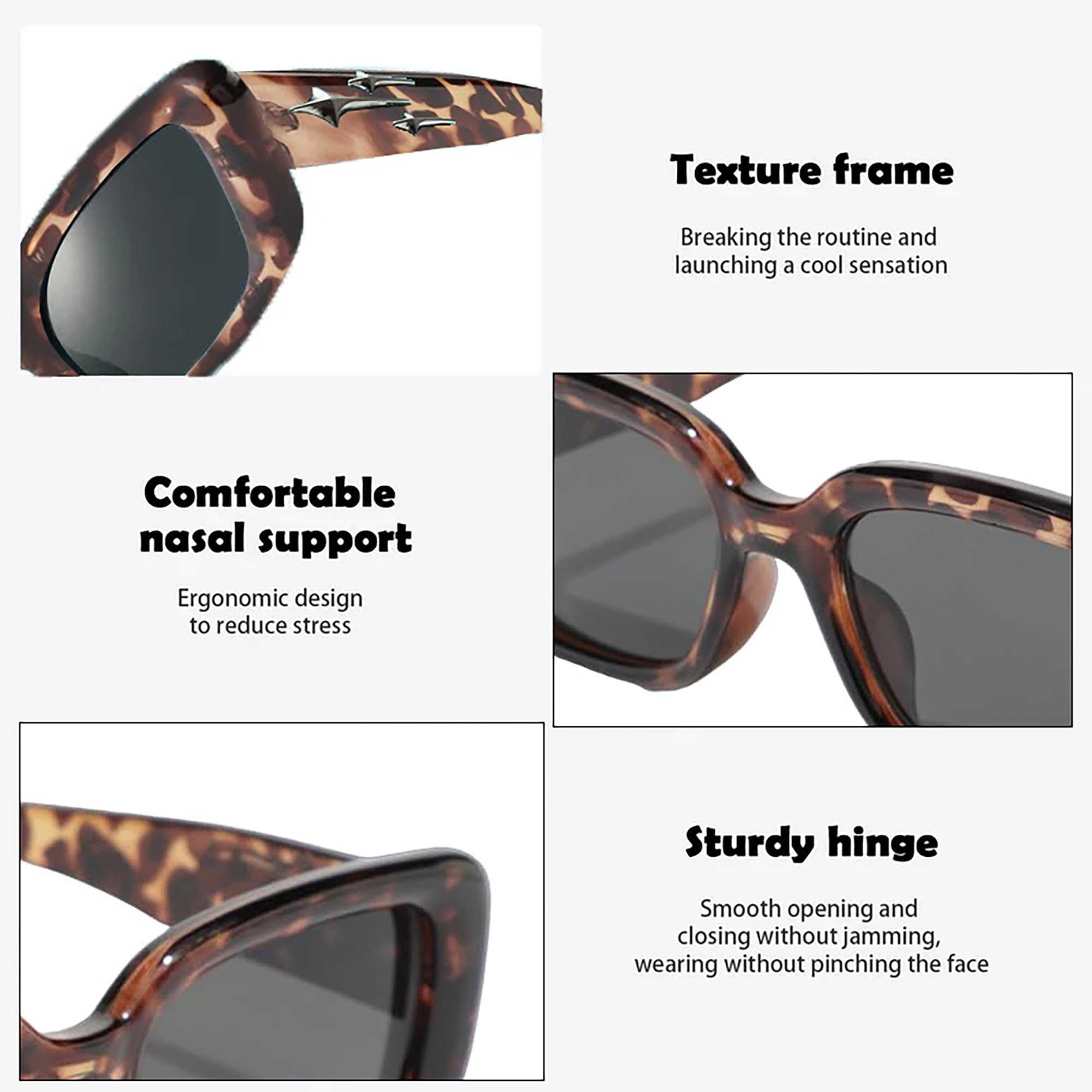 SYGA Women's Square Retro Sunglasses For Adult (Multicolor)