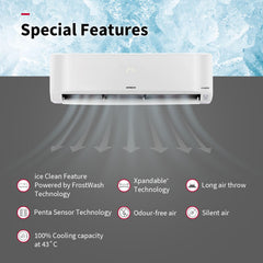 Hitachi 1.5 Ton Class 5 Star Xpandable+ Inverter Split AC (100% Copper, Smart Display, 4-Way Swing, ice Clean, Dust Filter, 5400STXL RAS.G518PCCIBT, White)