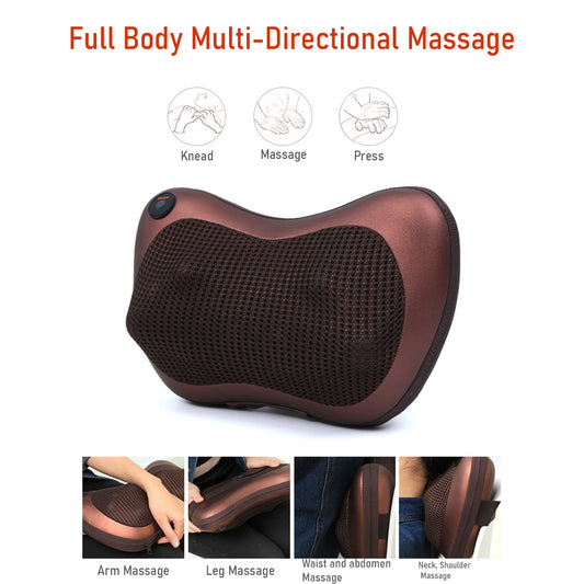 SYGA Electric Massage Pillow Multi-function Neck Massage Cushion Double Key 8 Heads Full Body Heat Cushion Car Home