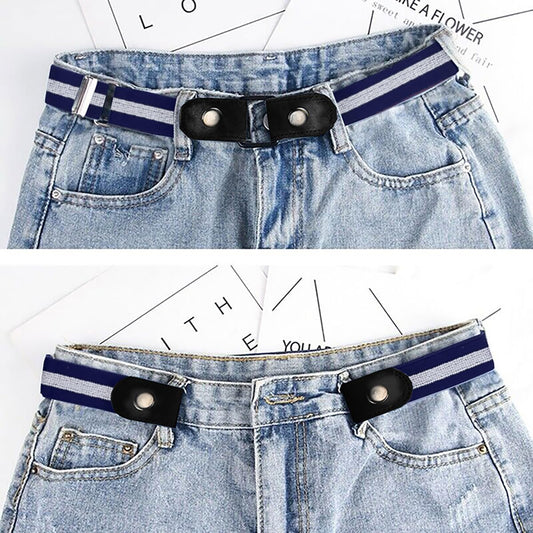 SYGA Jeans Belt Elastic Women's Punch-Free Decoration buckle Style Lazy Belt