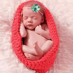 MOMISY Knitted Cocoon Nest New Born Baby Pod Sleeping Bag Photography Prop (Bean Red)