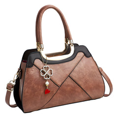 SYGA Women's Pillow-Shaped Handbag | Elegant Stitching & Contrast Color Design | Zipper Closure Bag for Daily Use