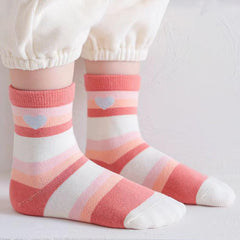 MOMISY 5 Pairs Baby Kids Girl Boys Tube Socks Toddlers Comfortable Ankel Length gifts (Heart, 1 to 3 year)
