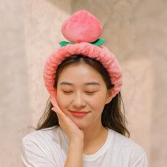 MOMISY Spa Headband for Women, Washable Facial Band, Elastic Hair Band, Makeup Wrap (StrawberryWatermelon, Free)