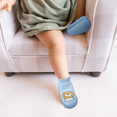 MOMISY Anti-Skid leather soled Shoe Socks for Baby Boys and Baby Girls-12 to 18 months, Medium, Blue