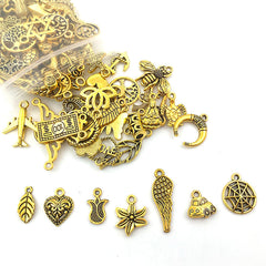 SYGA 100 Pieces Mixed Charms Pendant Charms Craft Supplies for Earrings Necklace Bracelet Jewellery DIY Making (Silver-001)