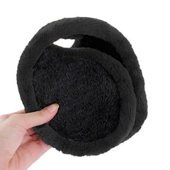 SYGA Winter Men's Trendy Warm Earmuffs Thickened Plush Back-Worn Earmuffs Winter Cold-Proof(Black)