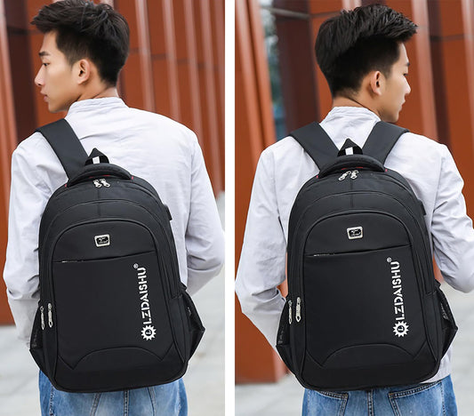 SYGA Men's Business Multifunctional Backpack, Large Capacity Waterproof Travel & Laptop Bag - Black