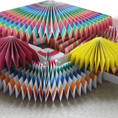 SYGA 6 Pieces of Paper Flower Fan Decoration Background Wall DIY Paper Fan Flower Ball Set
