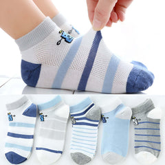 MOMISY 5 Pairs Baby Kids Girl Boys Tube Socks Toddlers Comfortable Ankel Length gifts (SmilingRobot, 3 to 5 year)