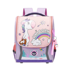 SYGA Children's Unicorn Print Schoolbag, Waterproof Oxford Cloth Backpack, Suitable for Ages 3-7 Years (Watermelon Red)